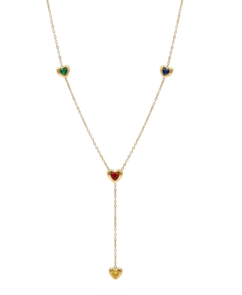 Jewel Heart Lariat Necklace