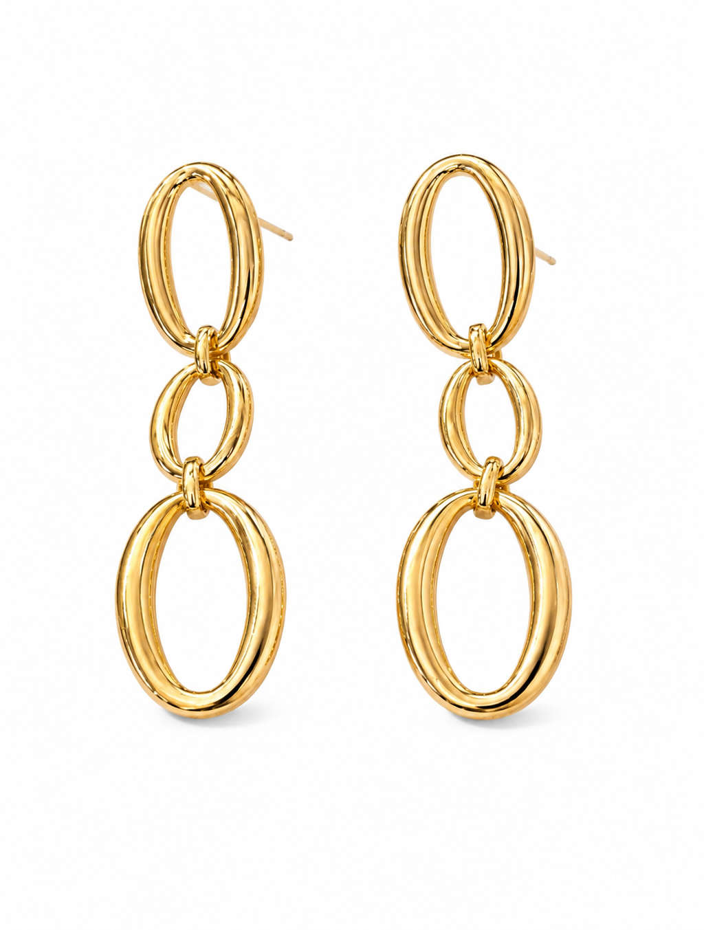 Triple Link Drop Earrings