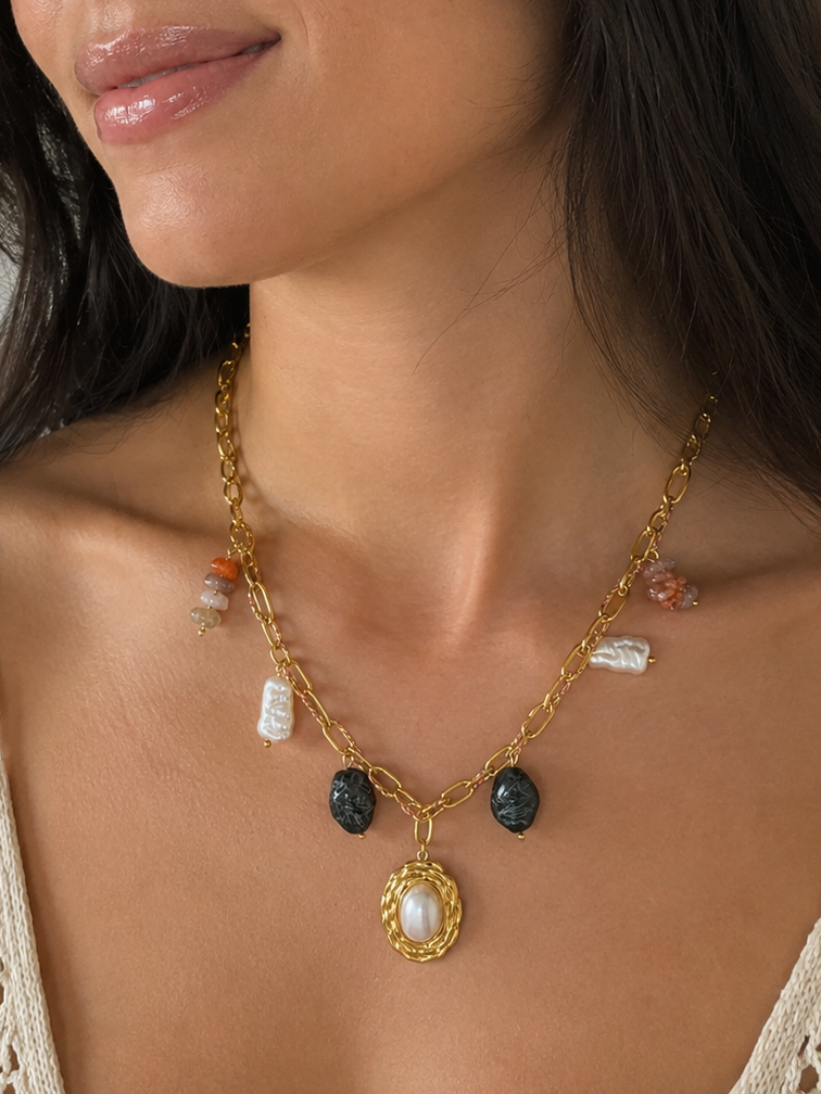 Pearl Medallion Necklace