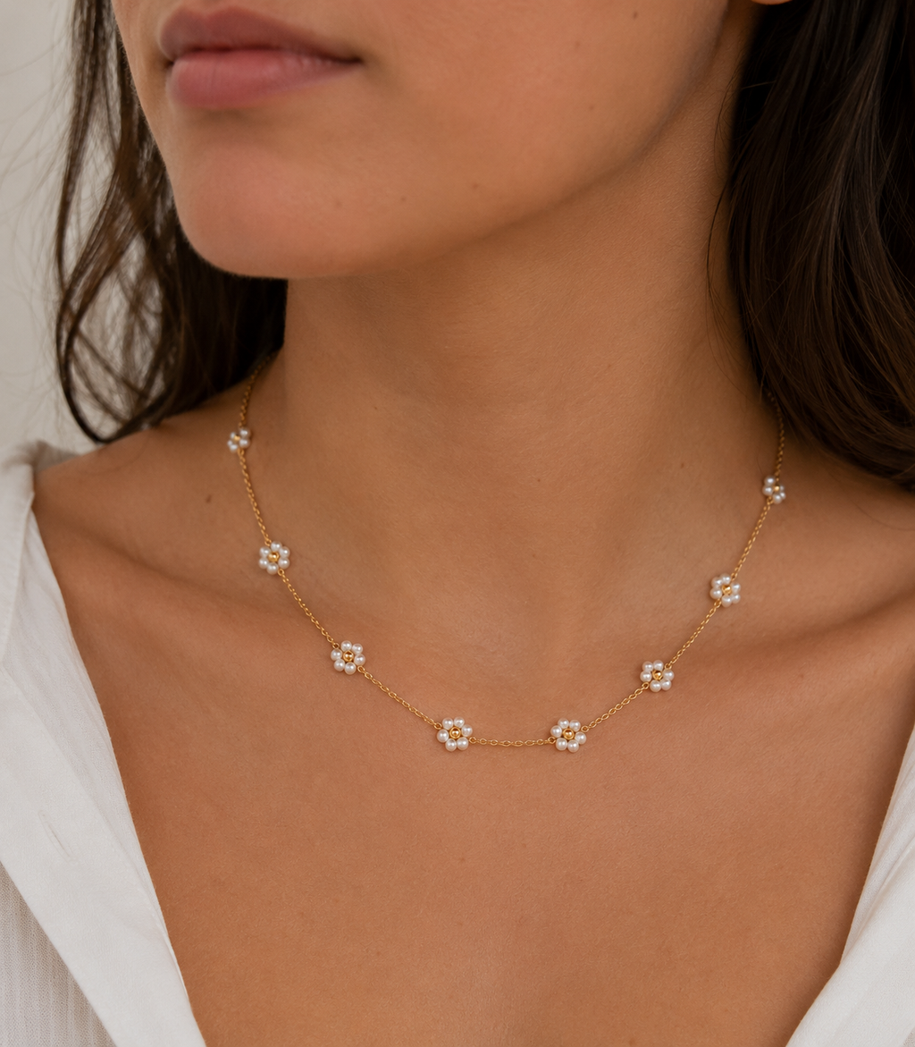 Pearl Daisy Chain Necklace